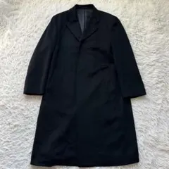 ビサルノ　カシミヤ100% チェスターコート　黒　ロング丈　比翼仕立て
