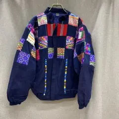 エクアドル製 ハンドメイド ウール ネイティブ柄エスニック ジャケット ブルゾン エクアドル製 ハンドメイド ウール ネイティブ柄エスニック ジャケット