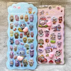 ラブブ 立体桃付きシール2枚セット