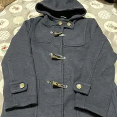 ダークグレー ダッフルコート フード付き レディース