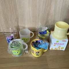 キャラクター プラスチック コップ ６個セット　巾着付き