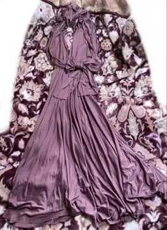 沖縄購入❤️定価1万超❤️高セクシーホルターネック風バイオレットロングドレス