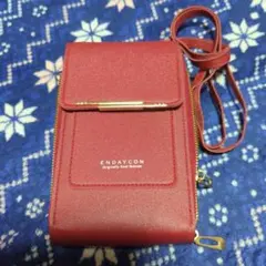 ENDAYCON スマホショルダーバッグ レッド