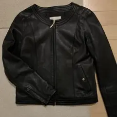 美品　any SiS ラムレザー ノーカラージャケット 2 黒