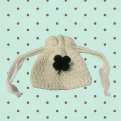 巾着　クローバー　ハンドメイド