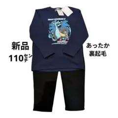 男の子110㌢　ポケモン長袖パジャマ上下セット メガリザードンX あったか裏起毛