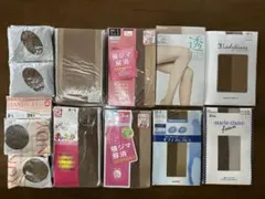 ストッキング ベージュ、ブラウンいろいろまとめ売り 10点セット28足