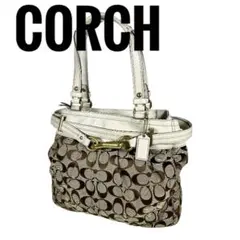 COACH シグネチャー ハンドバッグ 白 レザー Y2K 12467