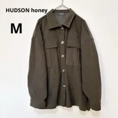 HUDSON honey バックプリーツ シャツジャケット M ブラウンゆったり
