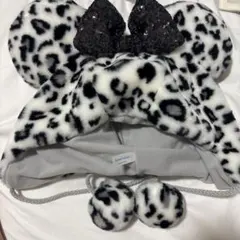ディズニー ファンキャップ ヒョウ柄 白