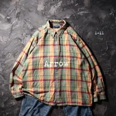80’s Arrow ネルシャツ チェック　コットン　レトロ