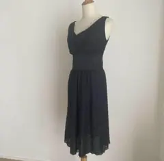 美品♡エンポリオアルマーニ　ドレープ　レースワンピース　黒　ブラック