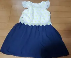 美品　花柄ドッキングワンピース 160cm　 夏服 レース