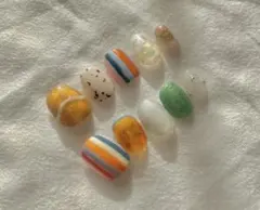 現品　ネイルチップ　個性派　ニュアンス　マグネットネイル　ミラーネイル　韓国