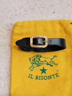 IL BISONTE 黒レザー編み込みブレスレットのサムネイル