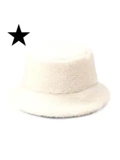 【新品未使用】ボアバケットハット+E 白