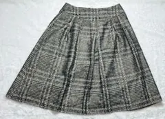 【美品】トランスワーク 三陽商会 チェック柄 スカート 38 M ラメ 日本製