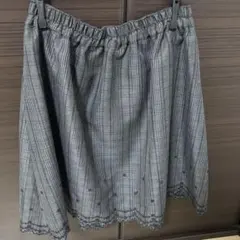 OLIVE des OLIVE グレー系チェックひざ丈スカート