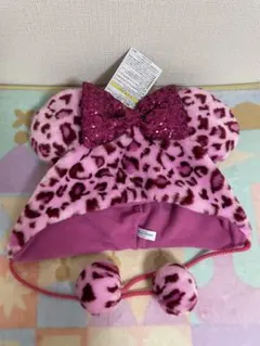 ファンキャップ フリーミニー レオパード ピンク スパンコールリボン ヒョウ柄