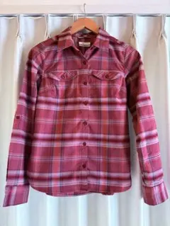 Columbia 赤系チェック 長袖シャツ M