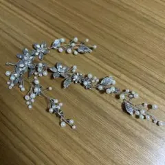 ウェディングヘッドドレス シルバー パール