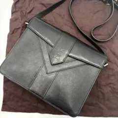 ✨美品✨イヴサンローラン　ショルダーバッグ　カサンドラ　型押し　ブラック　レザー