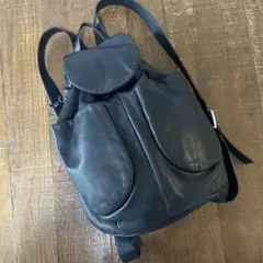 kawa-kawa カワカワ リュック バックパック 巾着型 レザーブラック
