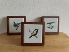 鳥　インテリア　スタンド・壁掛け両用　3点セット