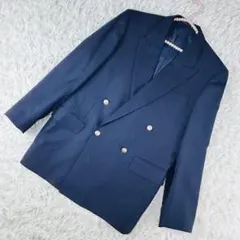 美品　バーバリー Burberryrs ダブルジャケット　紺ブレ　金ボタン