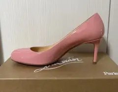 ルブタン　ピンクパテント　パンプス　37 ヒール高7cm 美品
