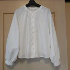 ホワイト バルーンスリーブ ブラウス M