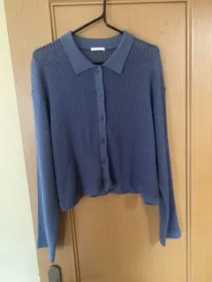 GU メッシュ　カーディガン　青　Mサイズ
