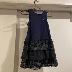 BeBe ネイビー ドット柄 ワンピース 120