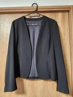 INDIVI ノーカラージャケット ブラック