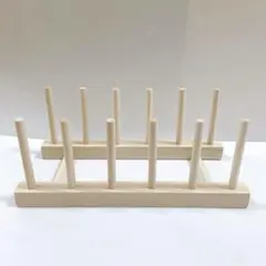 ウッドディッシュスタンド　ペーパー付　ディスプレイスタンド　ヤーンホルダー　木製のサムネイル