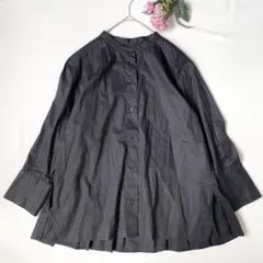 ドゥクラッセ バックぺプラムシャツ バンドカラー コットンレーヨン 手洗い可 Mのサムネイル