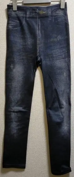 裏起毛デニムプリントレギンス