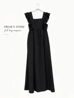 FREAK’S STORE フクレジャガード エプロンキャミワンピース ブラック