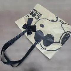 スヌーピー トートバッグ ベージュクローザーリボン