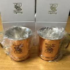 極美品 島本製作所 SS 純銅製 厚手マグカップ＆コースター ペア 高級 