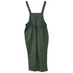 カーキ サロペット オーバーオール ウエストドロスト 調整可能