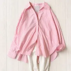 極美品＊BEARDSLEY ビッグカラードルマンシャツ 25ss ピンクのサムネイル