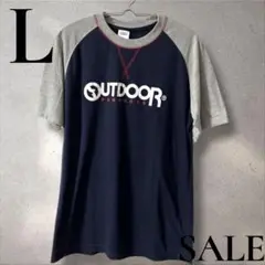 「即日発送」L OUTDOOR ラグラン半袖Tシャツ ネイビー/グレー
