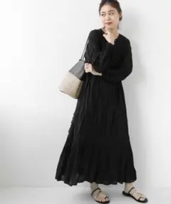 relume コットンボイルクリンクルヘムタック2wayワンピース