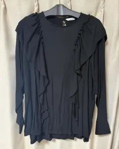 JOURNAL STANDARD relume フリル付き黒長袖ブラウス