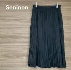 Seninon 【42/LL】ブラック プリーツスカート　薄手　軽やか