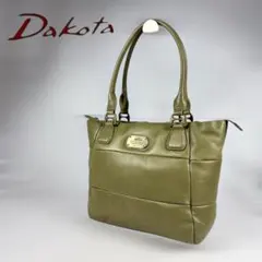 Dakota（ダコタ）　ジーナ　トートバック　肩掛け可　カーキ色　金具プレート
