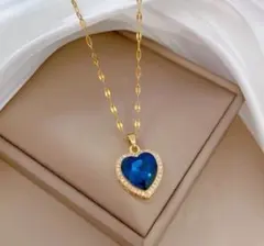 czダイヤ 【ラスト１】 レア ✨ネックレス ブルーハート サージカルステンレス