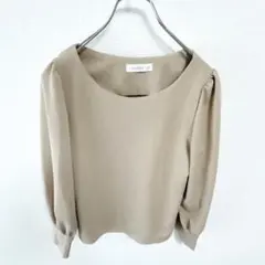 【レースレディース】プルオーバー とろみ ブラウス Sサイズ ベージュKU606