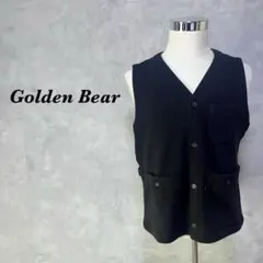 Golden Bear ベスト Vネック ストレッチ ブラック L 3676